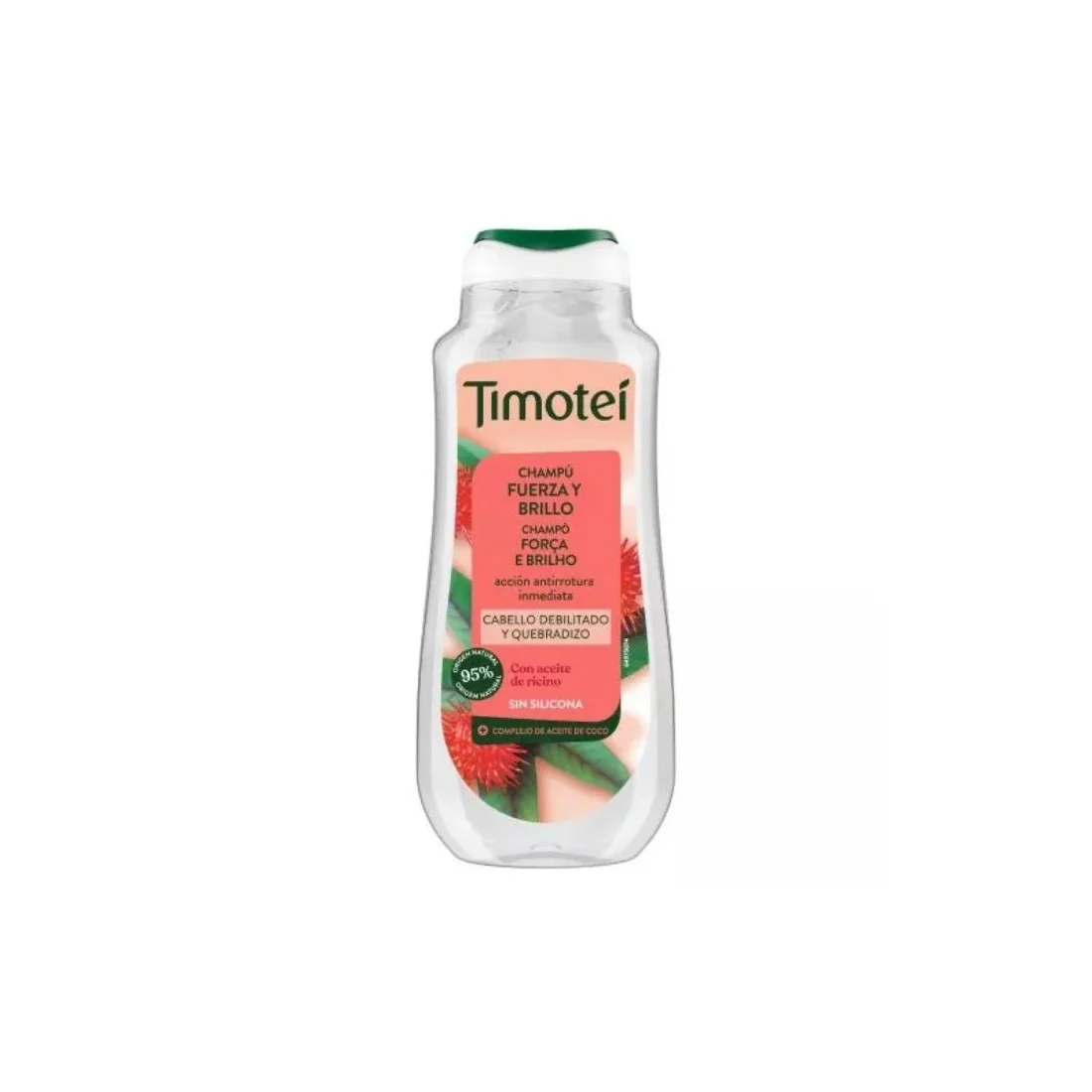 Timotei Champú Fuerza y Brillo Con Aceite De Ricino y Coco Para Cabello Débil y Quebradizo 300ml Timotei Champú Fuerza y Brillo Con Aceite De Ricino y Coco Timotei Champú Fuerza y Brillo Con Aceite De Ricino y Coco Para Cabello Débil y Quebradizo 300ml