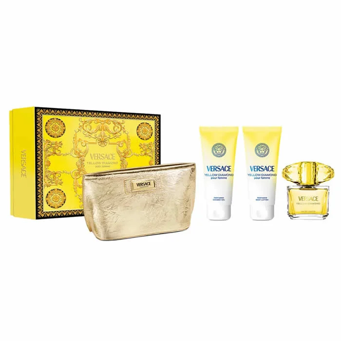 Versace Yellow Diamond Pour Femme Eau De Toilette Spray 90ml Set 4 Parti