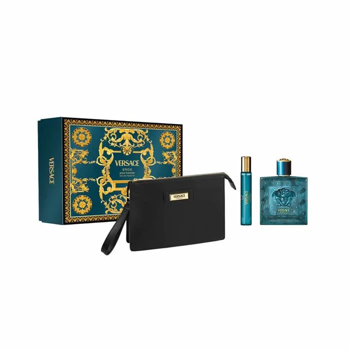 Versace Eros Pour Homme Eau De Toilette Spray 100ml Set 3 Parti