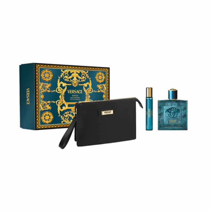 Versace Eros Pour Homme Eau De Parfum Spray 100ml Set 3 Parti