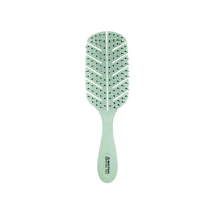 Beter Detangling Natural Fiber Hair Brush Green