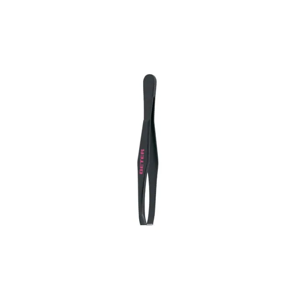 Beter Black Coated Steel Straight Tip Tweezers