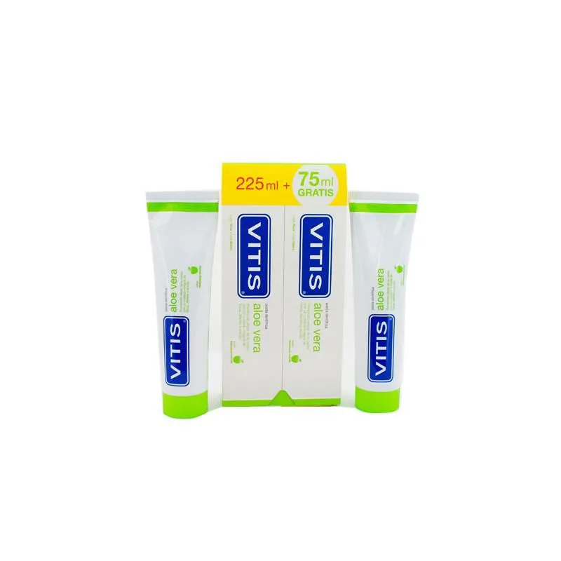 Vitis Duplo Aloe Vera Toothpaste Apple Flavor 2X150ml +75ml Free